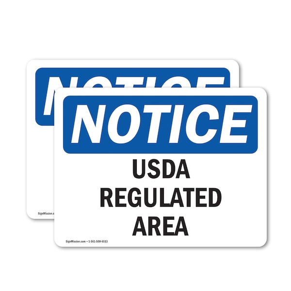 Signmission USDA Regulated Area, 5 in W x Rectangle, Vinyl Decal OS-2PACK-NS-D-35-L-18788 - main